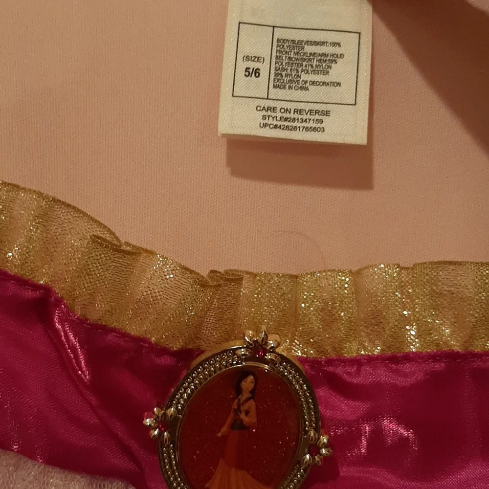 Disney Mulan Princess Costume with Fan Size 5/6